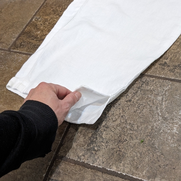 Cut Loose Laggenlook Linen Cropped Wide Leg Pants Size L White. - Picture 13 of 16